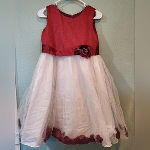 Flower Petal Skirt Girl Dress Princess Long Pageant Wedding Ball Gown Size 14